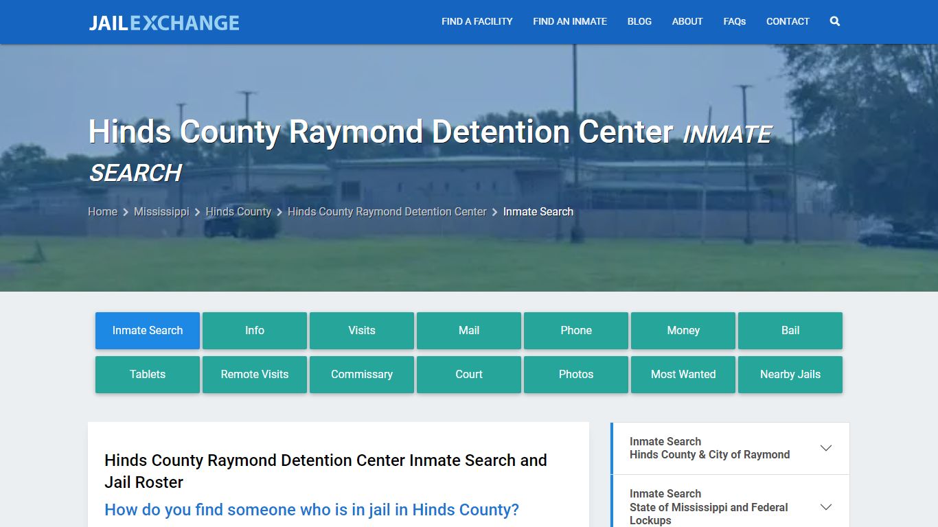 Hinds County Raymond Detention Center Inmate Search - Jail Exchange